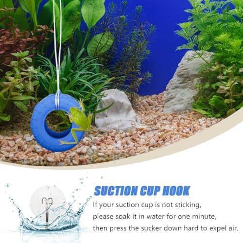 3 Pack Colours Tree Frog Tire Swing,Suction Cup Hook Climbing Toy,Tree Frog Terrarium Accessories - A Must-Have for Any Reptile Amphibian Small Aquatic Animals Lover!