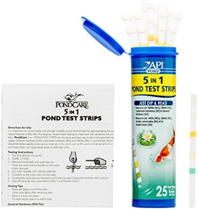 API POND 5 IN 1 POND TEST STRIPS Pond Water Test Strips 25-Count