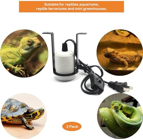 2-Pack Reptile Ceramic Heat Lamp Holder Pet Heater Bracket Reptile Light Fixture for Heat Lamp Bulb Terrariums Habitat Lizard Tortoise(Bulb Not Included)