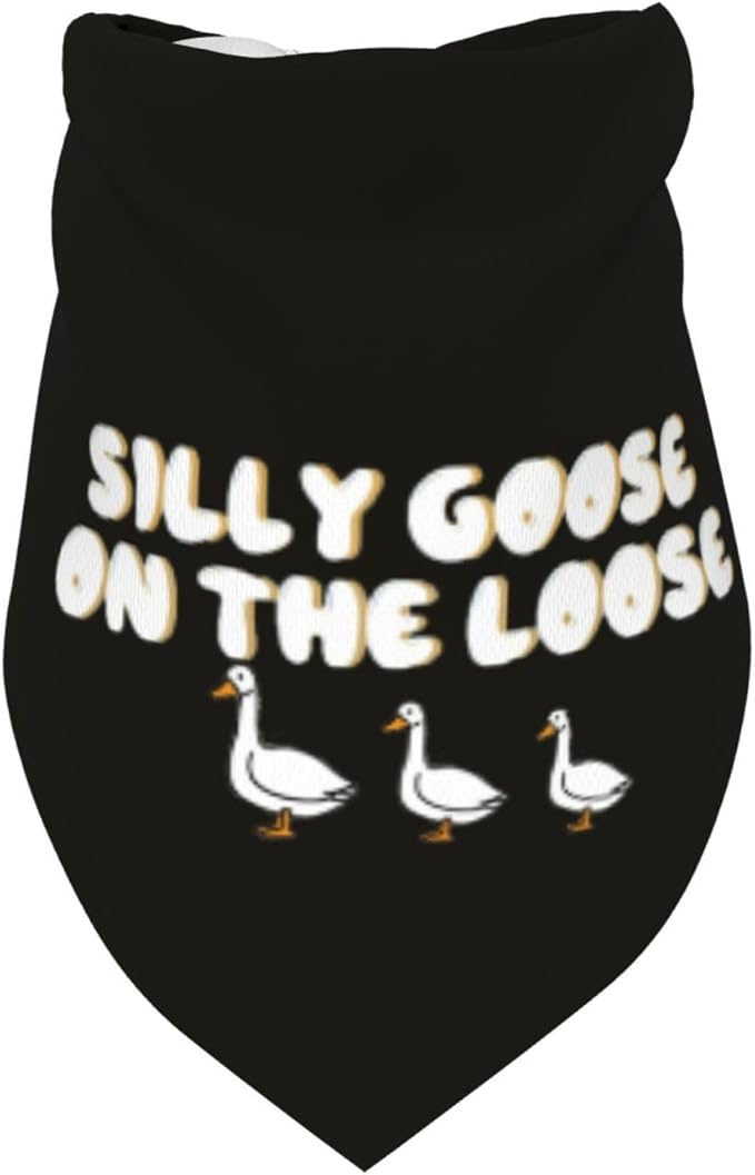 Silly Goose on The Loose Triangle Dog Bandana, Summer Bandana Funny Triangle - Image 3