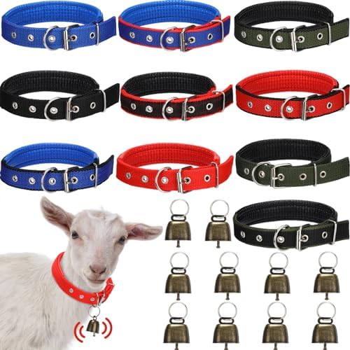 10 Sets Adjustable Goat Collars for Sheep Cows Horse Farm Animals