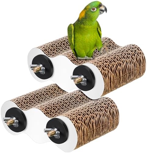 Croblissful 2 Pcs Bird Perch Platforms, Parrot Paper Chew Toy, Small