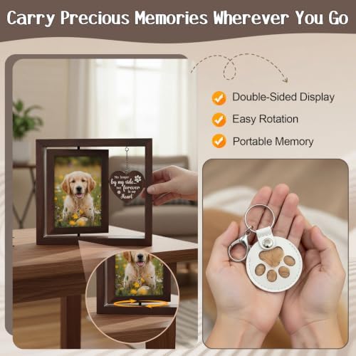 Dog Memorial Frame Set with Fur Keepsake Keychain