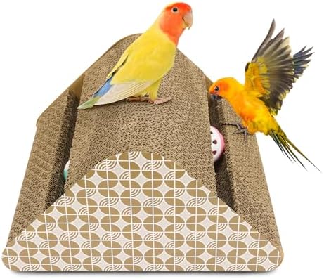 OSWINMART Parrot Cardboard Toy with Jingle Ball