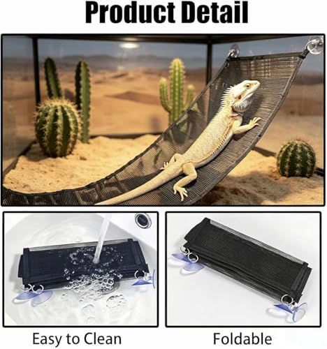 2pcs Bearded Dragon Hammock,Breathable mesh Reptile Hammock