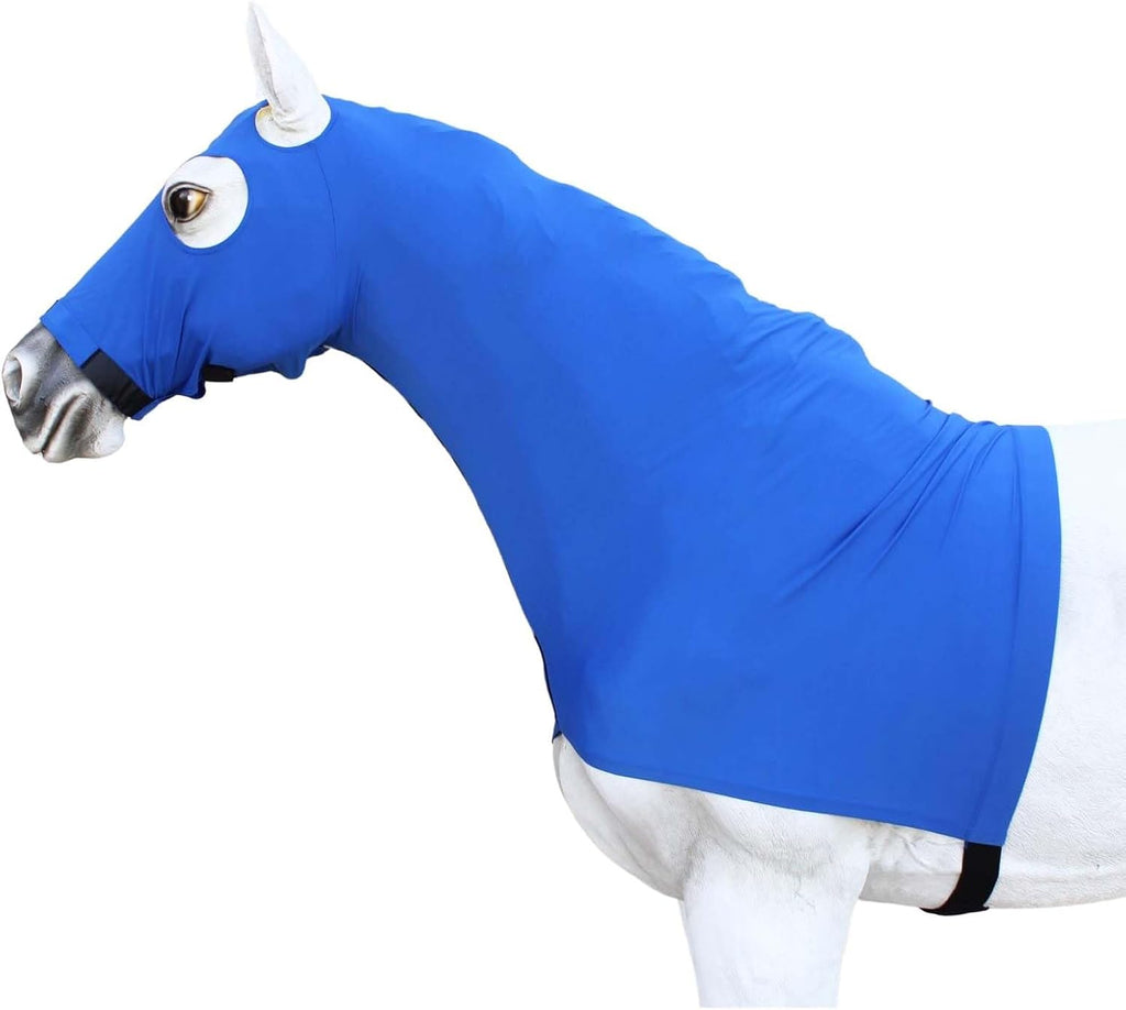 CHALLENGER Large Horse Comfort Stretch Spandex Neck Hood Mane Stay Black