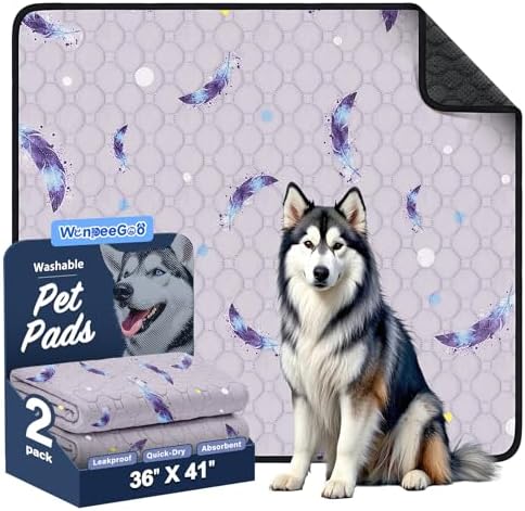 WanpeeGoo Washable Pee Pads for Dogs, 4 Pack 18*24 + 2 Pack 36*41