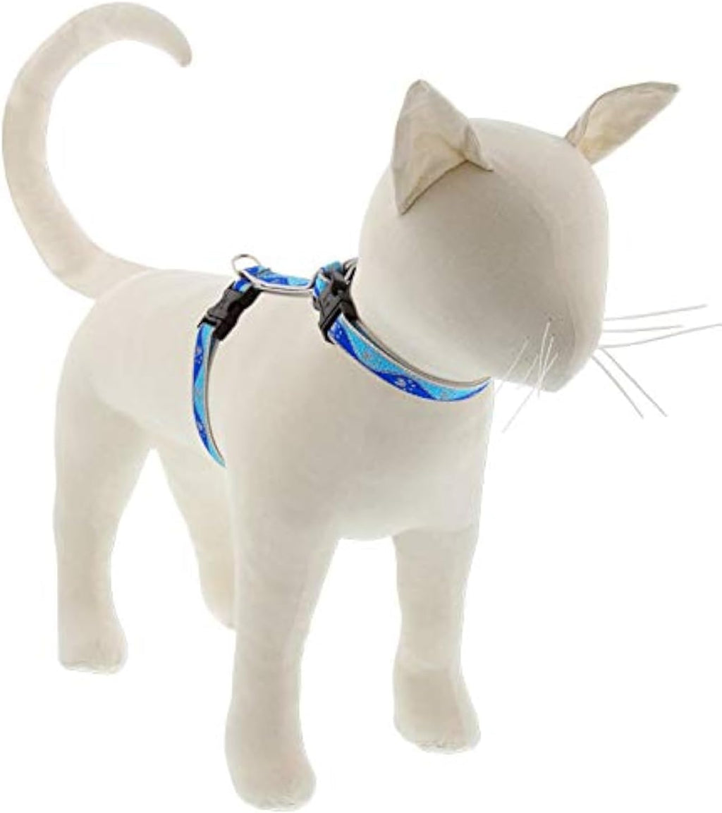 Lupine Reflective Cat and Small Pet H-Style Harness in 1/2" Wide Orange Diamond with 12" to 20" Adjustable Girth
