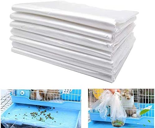kathson 100 pcs Rabbit Cage Liners Disposable Large Plastic Mat Films for Bunny Guinea Pigs Chinchillas Rats Hamsters Hedgehogs and Other Small Animals 37"×27"