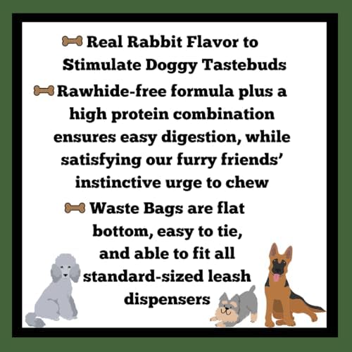 Rawhide Free 7 Inch Retriever Rolls with 1 Waste Bag Roll, Rabbit, 7.6 oz