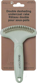 Pet Double Deshedding Undercoat Rake for Dogs & Cats - Sage Green