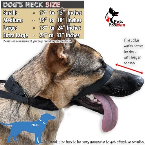PetsProMax Dog Headcollar for Pulling & Reactive Dogs – No-Pull Training Collar with Behind-Head Leash Hook for Peaceful Walks, Instantly Stops Pulling Without Choking or Pinching (Red, L)