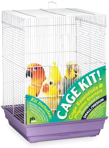 Prevue Pet Products Square Roof Bird Cage Kit - White and Purple