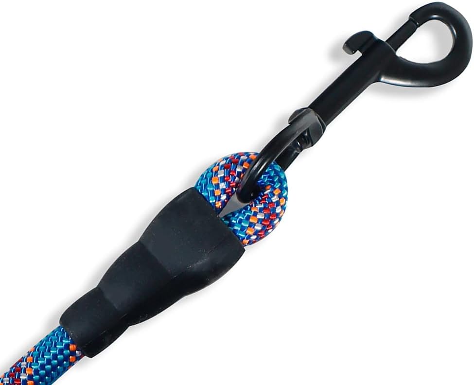 Pet Fit For Life Heavy Duty 30 Ft Bungee Tie Out Cable for Safe Outside Dog and Puppy Yard Play with Stretch Resistance and Dual Clasps - Pairs with PFFL Dog Anchor Stake for Small/Medium/Large Dogs