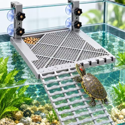 Turtle Basking Platform for Aquatic Turtles, Adjustable Hanging Dock
