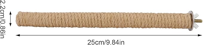 Hypeety Bird Perch Stand Natural Wood Parrot Hemp Rope Perch Birdcage - Image 2