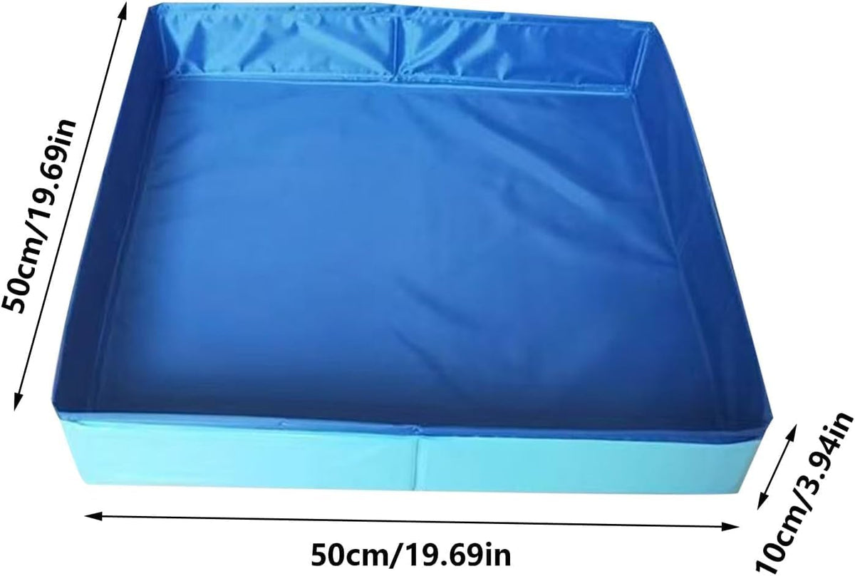 Foldable Dog Pool – Heavy-Duty Hard Plastic Small Dog Pool for Puppy & Cats, Portable Shallow Pool, Outdoor/Indoor Cooling Bathtub, Dog Pools for Pet Dogs, No-Inflate Easy Clean Wading Poo