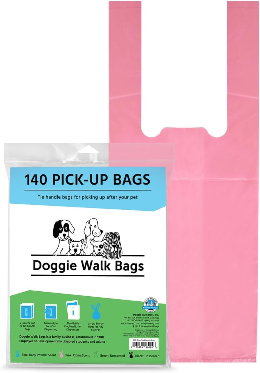 Tie Handle Dog Waste Bags, Black Unscented, 140