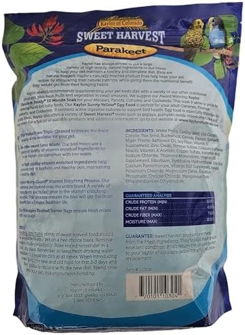 Parakeet Bird Food, 4 lbs Bag - Seed Mix for Parakeets Budgerigars Budgies