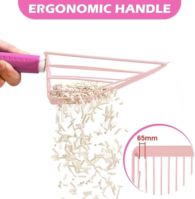 Cat Litter Scoop, 2-in-1 Detachable Ergonomic Handle, Bar Grid Shape - Image 3