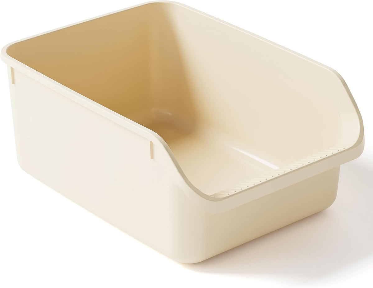 Rabbit Litter Box with Low Entry, High Back Splash Guard for Guinea Pigs, Hamsters, Hedgehogs, Chinchillas & Small Animals, Easy Clean Potty Training Pan for Cage (White)