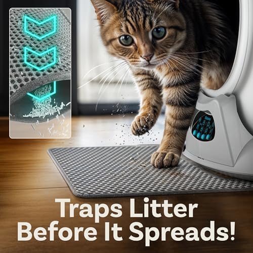 PetCove PurrTek Honeycomb Cat Litter Mat, Silicone Dual-Layer 19.7" x 15.8"
