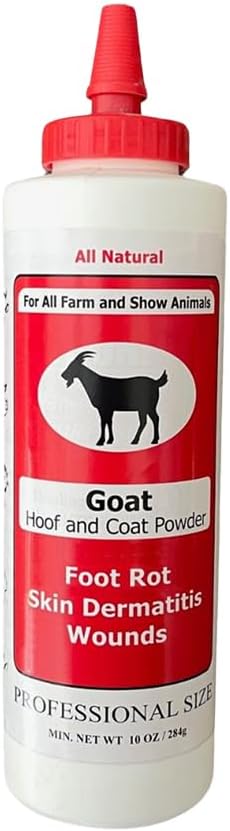 Four Oaks Farm Ventures, Goat Hoof & Coat Powder - Wound Care, Heals/Prevents Foot Rot, Skin Problems - All Natural, Non-Caustic, Easy to Use (2.5 oz)