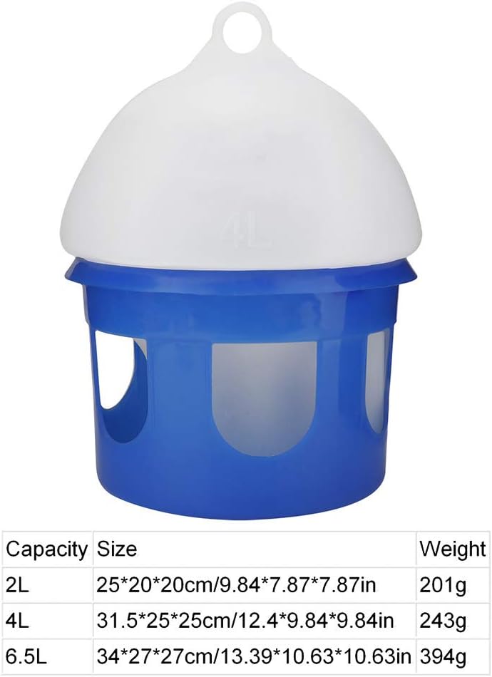 Bird Cage Water Dispenser Automatic Pigeon Waterer Large Capacity Durable ABS Plastic Bird Feeder Drinking Tank for Pigeons Doves Birds Aviary Cage Coop (4L)