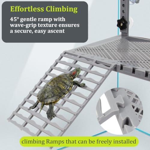 Hanging Turtle Basking Platform with Food Tray for 30-75 Gal Aquariums