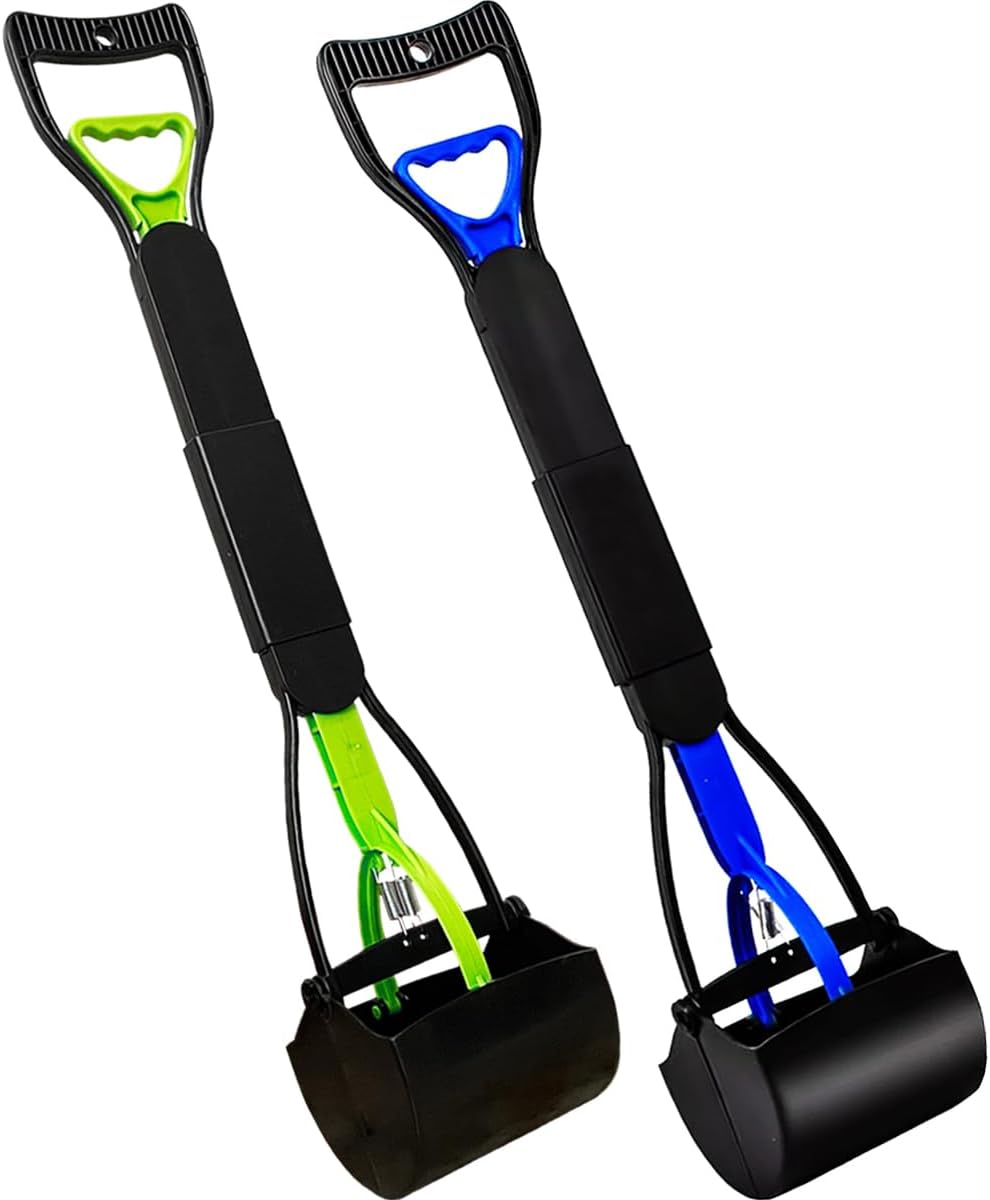 ienjoyed Dog Pooper Scooper for Large Medium & Small Dogs Heavy Duty,Long Handled Dog Poop Scooper for Grass,Durable Dog Poop Pick Up Tool (Dark Green)