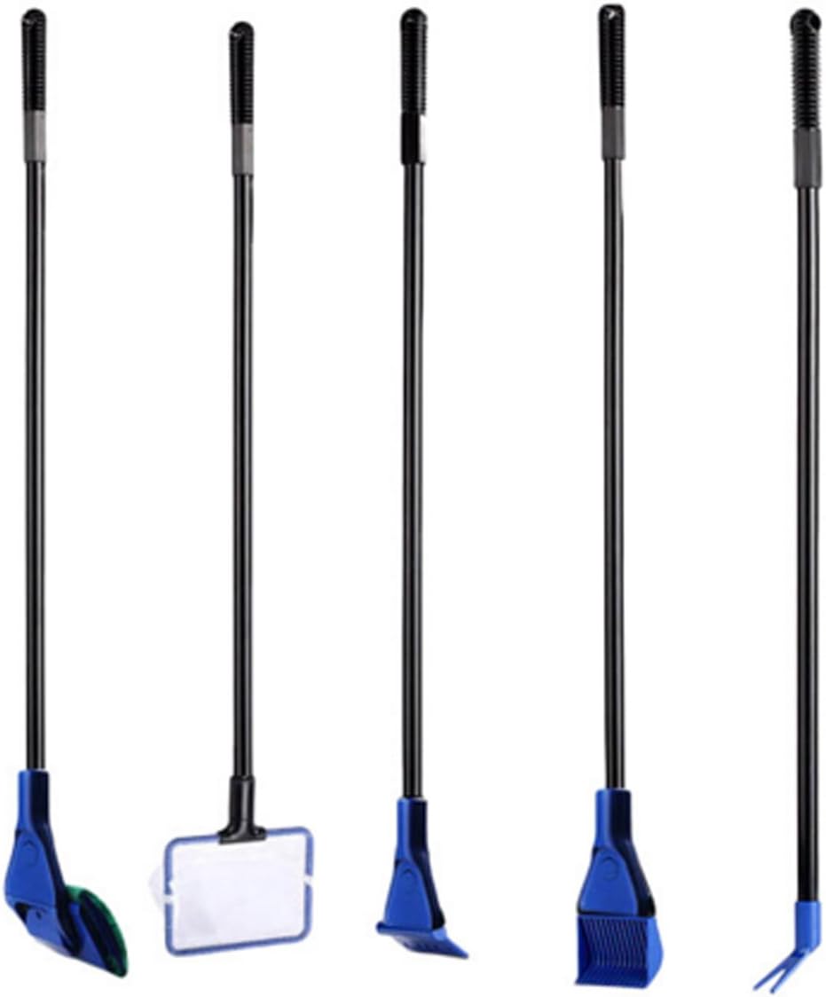 Aquarium Fish Tank Cleaning Kit - 5 in 1 Algae Scraper Set - Siphon Vacuum for Water Changing and Sand Cleaner (Cleaner Set)