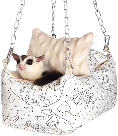 Sugar Glider Bonding Pouch,Hamster Bed with Beaded Fleece Lining,Syrian Hamster Habitat Mini House,Play and Sleeping - Pet Hideout