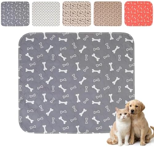 Puppy Pee Pads with Pheromones,Forever Pad,Washable Pee Pads for Dogs,Reusable Dog Pee Pads,Waterproof and Leak-Proof,Non-Slip Base Training Pad Suitable for Home(Gray,M:31.5*27.6in)