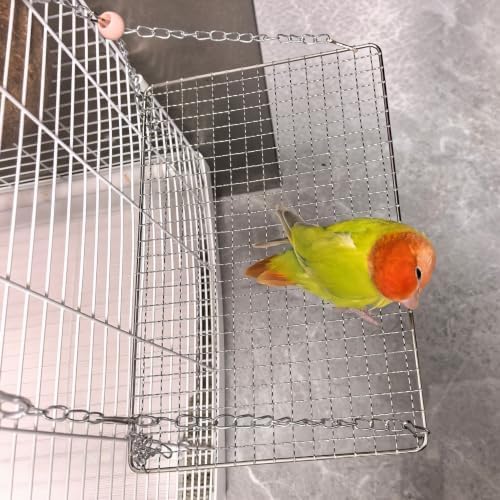 Fosrion Stainless Steel Bird Platform Perch Hanging Parrot Swing Bed