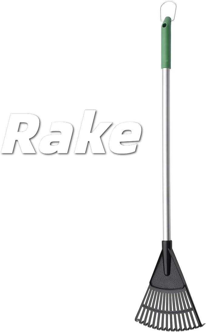 35 Inch 15-Tine Leaf Rake and Dustpan Set, Handle Yard Tool - Image 5