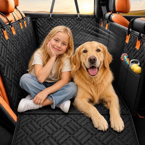 Dog Car Seat Cover for Back Seat Backseat Extender for Dogs with Mesh Window Scratch Resistant Durable and Safer Easy to Use and Clean for Large and Multiple Dogs