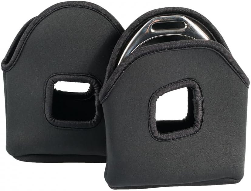 Horze Soft Neoprene 6.3" x 8" Stirrup Covers | Protect Your Saddle - Black - One Size