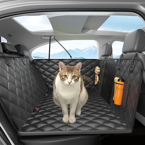 Dog Car Seat Cover for Back Seat, Hard Bottom Back Seat Extender for Dogs - Supports 400lb