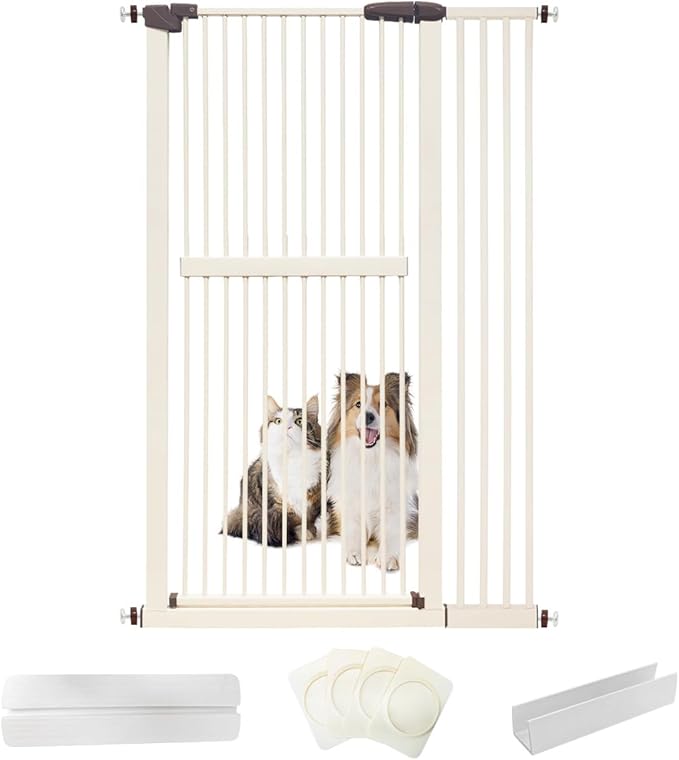 Lumizone Extra Tall Cat Gate 61.02" High Pressure Mounted Extra Wide by Lumizone