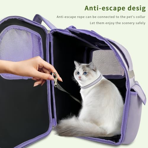 Cat Backpack Carrier,Pet Backpack for Small Dogs, Medium Cats, Maximum Weight 16 lbs,Sunshade and Breathable Dog Backpack Carrier,Ergonomic 3D Design for Hiking,Camping and Vet Visits (Green)