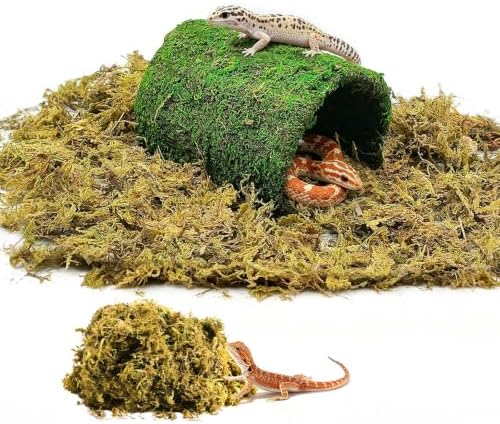 kathson Leopard Gecko Hide,Reptile Hideout Climbing Moss Caves Snake Hide