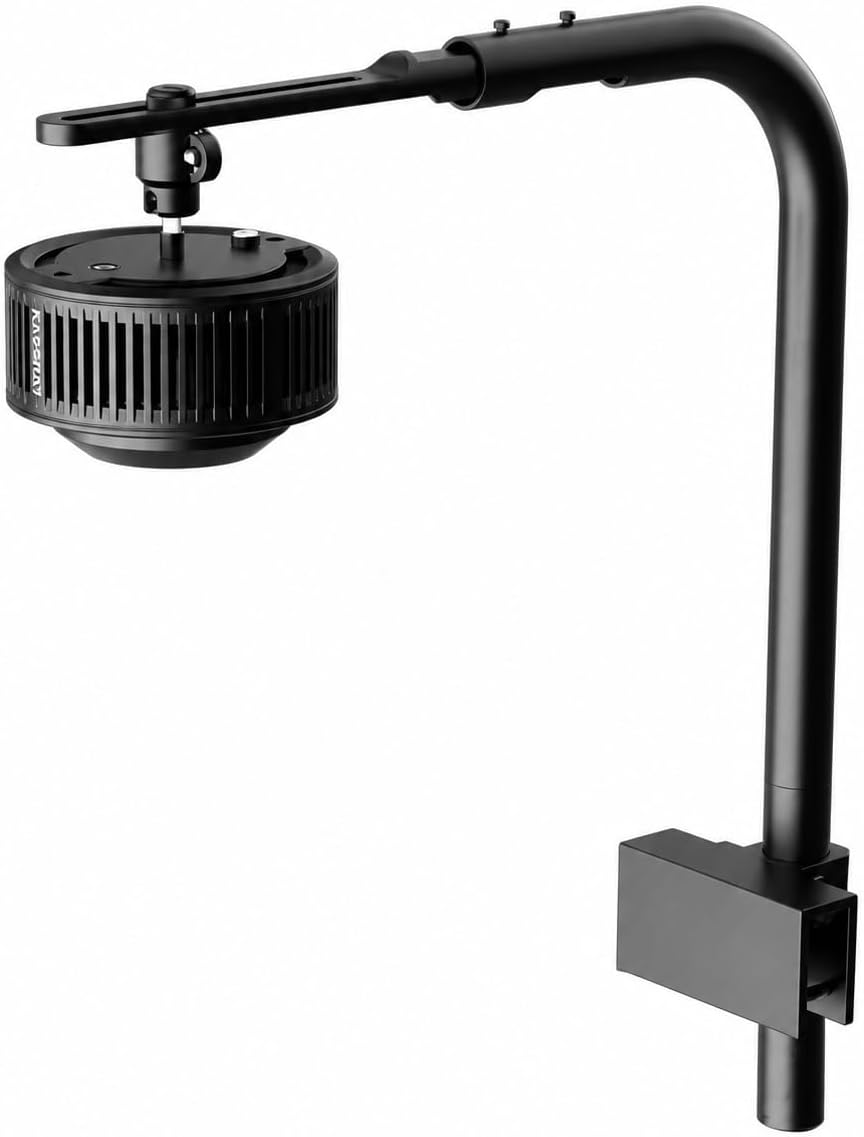 KASSRAY V9 with Cable‑Hiding Stand 96W Full Spectrum Reef Coral Light, 70° & 90° Replaceable Lenses, 6‑Channel Dimmable Saltwater Light for Coral Growth & Color Enhancement, for LPS SPS Reef Tank