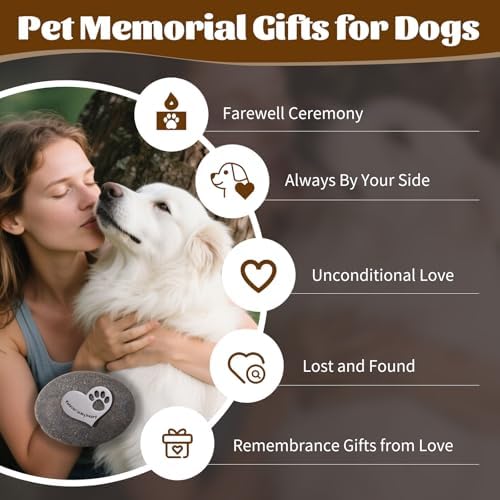 Loss of Dog Sympathy Gift Forever in My Heart in Memory of Dog Stone for Loss of Dog Memorial Stone Passed Away Gift Dog Remembrance Gift Paw Print Stone Original Color 1pcs