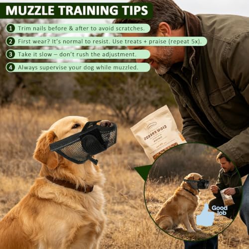 Medium Large Dog Muzzles to Prevent Biting with Soft Nylon(Black XL