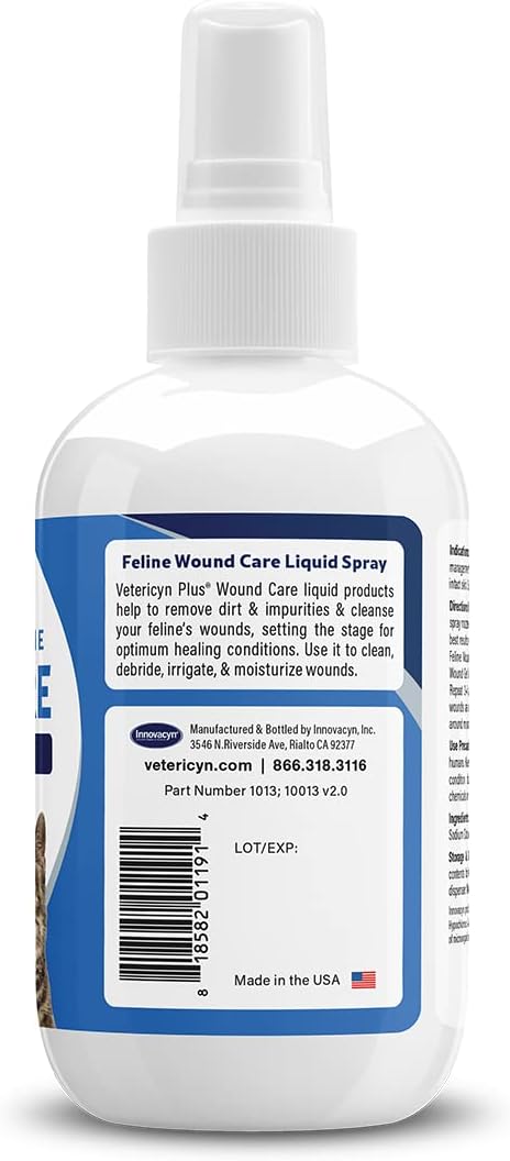 Vetericyn Plus Cat Wound Care Spray for Cuts, Bites & Skin Care, 3 oz