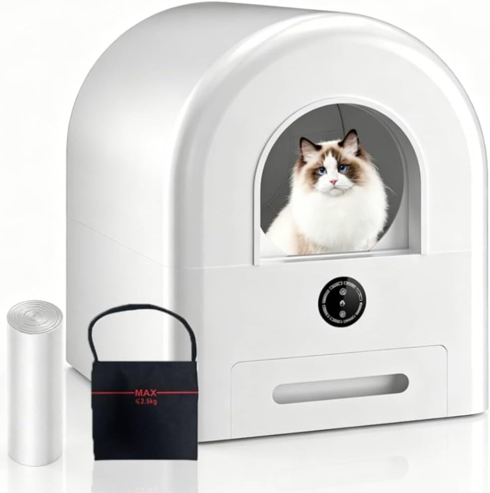 Large Capacity Automatic Cleaning Cat Litter Box with Safety Sensors