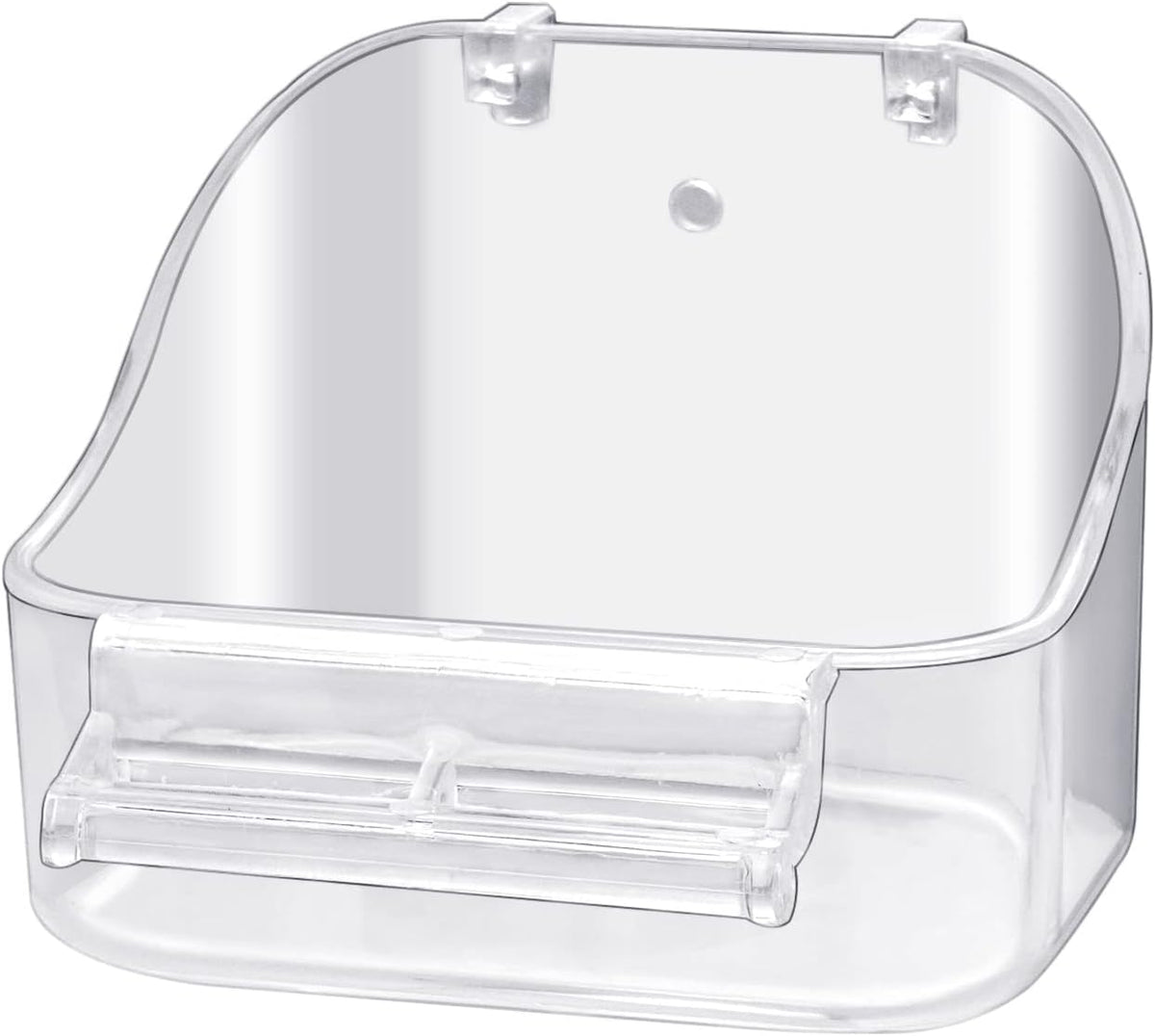 Acrylic Hanging Bird Bath for Small Birds - Bird Cage Accessory Bathing Tub for Parakeet Canary Budgerigar Lovebirds, with Fixing Screws, 5 x 3.6 x 4 Inches, Blue, 1PCS