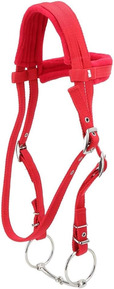 Horse Bridle Adjustable PP Headstall, Soft Cushion Red