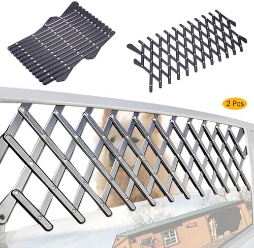 XianghuangTechnology Window Pet Gate, Universal Pet Dog Puppy Ventilation Grill Mesh Vent Guard Safe Car Window Protection Mesh for Cars, Trucks & SUV - 2 Pack