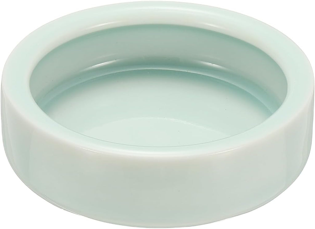 Reptile Food Bowl,Worm Water Dish Ceramic Pet Bowl 4In,White